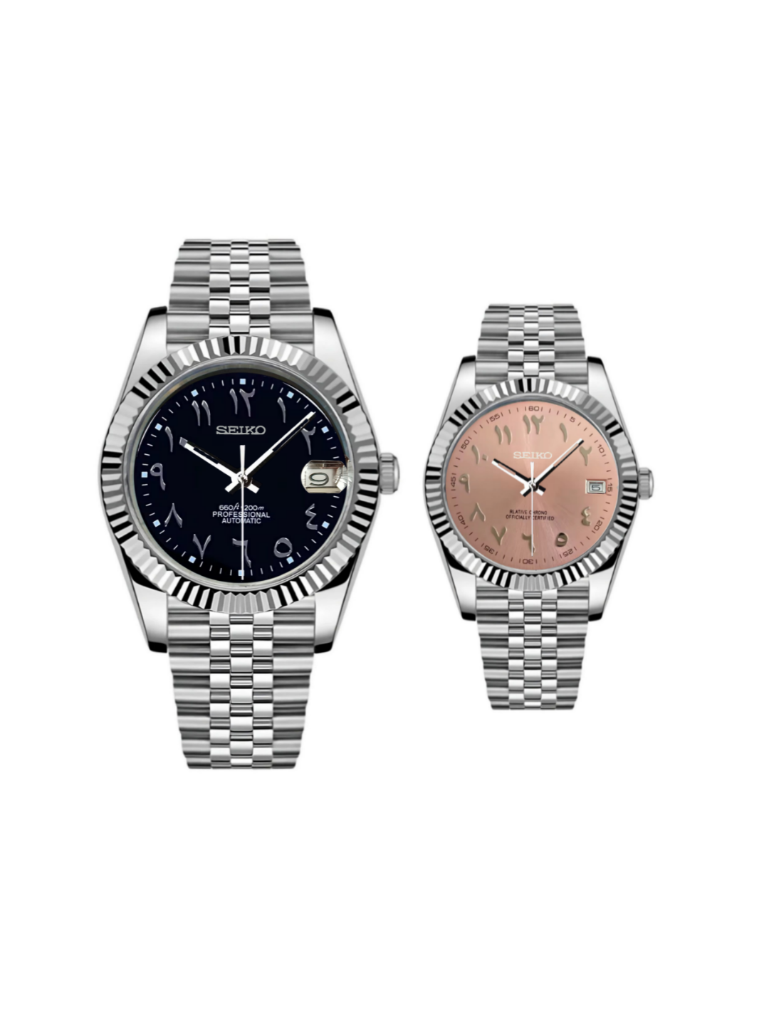 His and Her Arabic Datejust Set